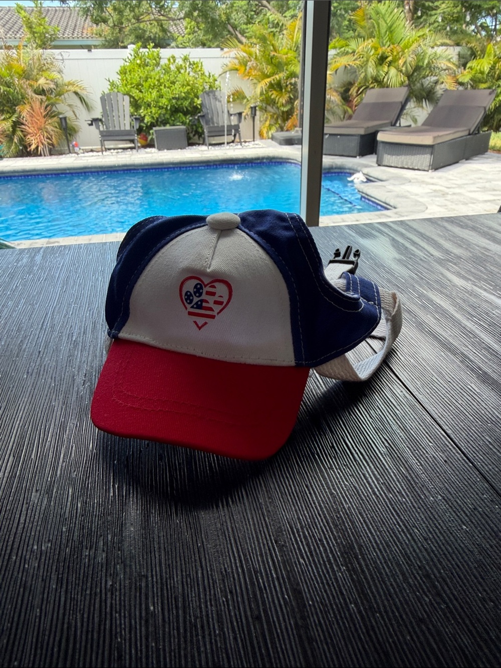 Dog Red, White & Blue Heart Patch Trucker Hat